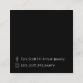 金ゴールドグリッターオンブラックアーティザンジュエリー表示カード スクエア名刺 (裏面)