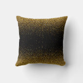 金ゴールドグリッターオンブラックファッションスタイル クッション (裏面)