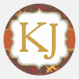 金ゴールドグリッターオータムオーク葉ズベビーシャワー ラウンドシール