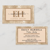 金ゴールドグリッターカスタムジュエリー 名刺 (正面/裏面)