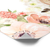 金ゴールドグリッターカボチャフローラ秋ベビーシャワーサイン ポスター (角)