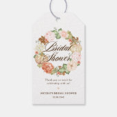 金ゴールドグリッターカボチャリース秋ブライダルシャワー ギフトタグ (裏面)