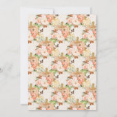 金ゴールドグリッターカボチャリース秋ブライダルシャワー 招待状 (裏面)