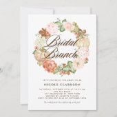 金ゴールドグリッターカボチャリース秋ブライダルブランチ 招待状 (正面)