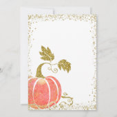 金ゴールドグリッターカボチャ秋ベビーシャワー招待状 招待状 (裏面)