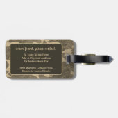 金ゴールドグリッターカモフラージュパーソナライズされたトラックデコール ラゲッジタグ (裏面横)