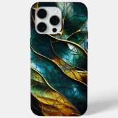 金ゴールドグリッターカラフルガラス抽象芸術パターン Case-Mate iPhoneケース (裏面)