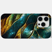 金ゴールドグリッターカラフルガラス抽象芸術パターン Case-Mate iPhoneケース (裏面 (横))
