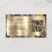 金ゴールドグリッターカラフルブラックopal名刺 名刺 (裏面)