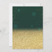 金ゴールドグリッターガラス、バルーン緑50誕生日 招待状 (裏面)