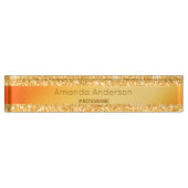 金ゴールドグリッターガーリーの大笑い デスクネームプレート (正面)