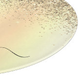 金ゴールドグリッターガーリーラグジュアリモダンーモノグラム名 カッティングボード (角)