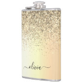 金ゴールドグリッターガーリーラグジュアリモダンーモノグラム名 フラスク (左)