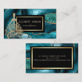 金ゴールドグリッターガールエメラルドグリーン 名刺 (正面/裏面)