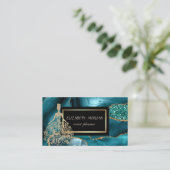 金ゴールドグリッターガールエメラルドグリーン 名刺 (スタンド正面)