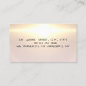 金ゴールドグリッターガールシルエットグリーンロータス 名刺 (裏面)