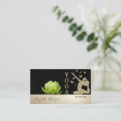 金ゴールドグリッターガールシルエットグリーンロータス 名刺 (スタンド正面)