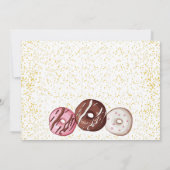 金ゴールドグリッターガールドーナッツ誕生日写真ありがとう サンキューカード (裏面)