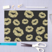 金ゴールドグリッターキスオンブラック 薄葉紙 (クラフト)