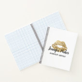 金ゴールドグリッターキスリップメイクアップアーティスト ノートブック (内部)