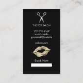 金ゴールドグリッターキス/メイクアップ&ヘア 名刺 (裏面)