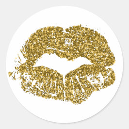 金ゴールドグリッターキス ラウンドシール