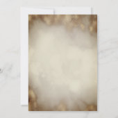 金ゴールドグリッターキャップ、ワイン、ガラス、ひまわり金ゴールドトウ 招待状 (裏面)