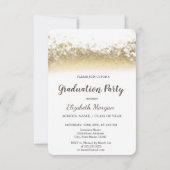 金ゴールドグリッターキャップ、《写真》ぼけ味写真の卒業 招待状 (裏面)