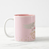 金ゴールドグリッターキャリッジおとぎ話名前をカスタムする ツートーンマグカップ (左)