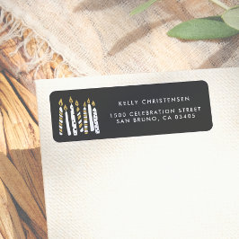 金ゴールドグリッターキャンドル誕生日差出人住所 ラベル