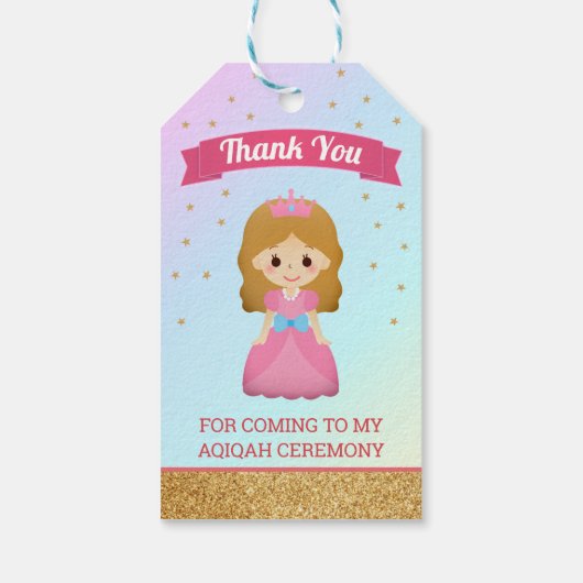 金ゴールドグリッターキュートリトルプリンセスアクチャ ギフトタグ (裏面)