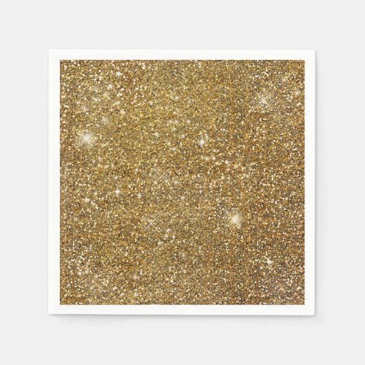 金ゴールドグリッターキラキラキラキラキラキラキラキラキラキラキラ輝かわいらしく スタンダードカクテルナプキン (正面)