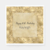 金ゴールドグリッターキリンプリント スタンダードランチョンナプキン (正面)