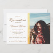 金ゴールドグリッターキンセアニェラフォト招待状 招待状 (正面)