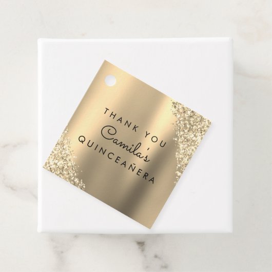 金ゴールドグリッターキンセアニェラ日付の保存 フェイバータグ (インサイチュ)