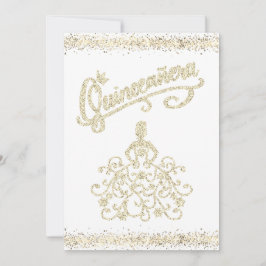 金ゴールドグリッターキンセアニラ15クラウン招待状 招待状