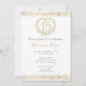 金ゴールドグリッターキンセアニラ15クラウン招待状 招待状 (裏面)