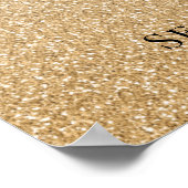 金ゴールドグリッターキンセアニラ15th誕生日ウェルカム ポスター (角)