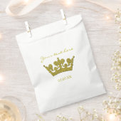 金ゴールドグリッタークラウンバースデーパーティー好意バッグ フェイバーバッグ (クリップ留めされた状態)