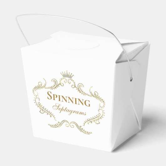 金ゴールドグリッタークラウンフレーム白の背景 フェイバーボックス (裏面サイド)