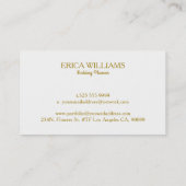 金ゴールドグリッタークラウン&フローラフレームウェディングプランナー 名刺 (裏面)