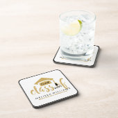 金ゴールドグリッタークラス2016 モダン 文字デザイン コースター (右側)