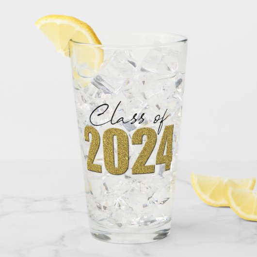 金ゴールドグリッタークラス2024 タンブラーグラス (アイス正面)