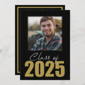 金ゴールドグリッタークラス2025フォトオープンハウス 招待状 (正面/裏面)