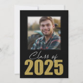 金ゴールドグリッタークラス2025写真アナウンス 招待状 (正面)