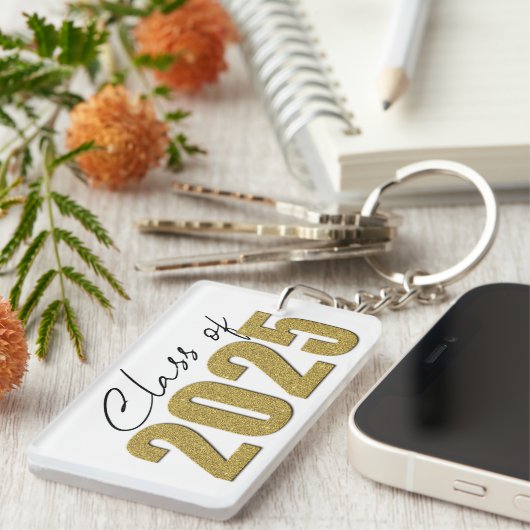 金ゴールドグリッタークラス2025 キーホルダー (正面右)