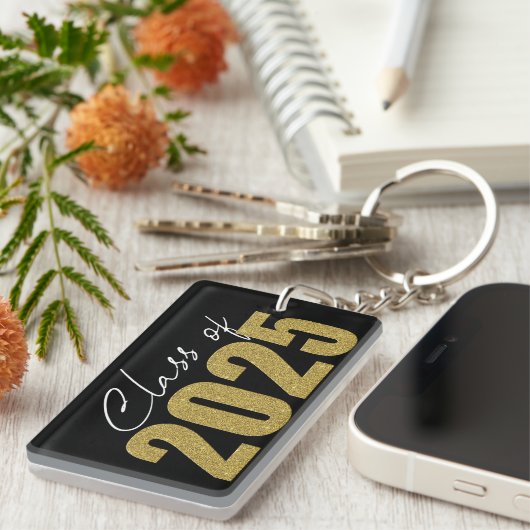金ゴールドグリッタークラス2025 キーホルダー (正面右)