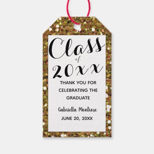 金ゴールドグリッタークラス2025 ギフトタグ (正面)