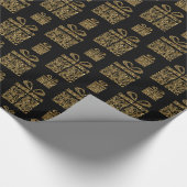 金ゴールドグリッタークリスマスギフト包装紙 ラッピングペーパー (角)