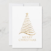 金ゴールドグリッタークリスマスツリーメリークリスマス シーズンカード (正面)